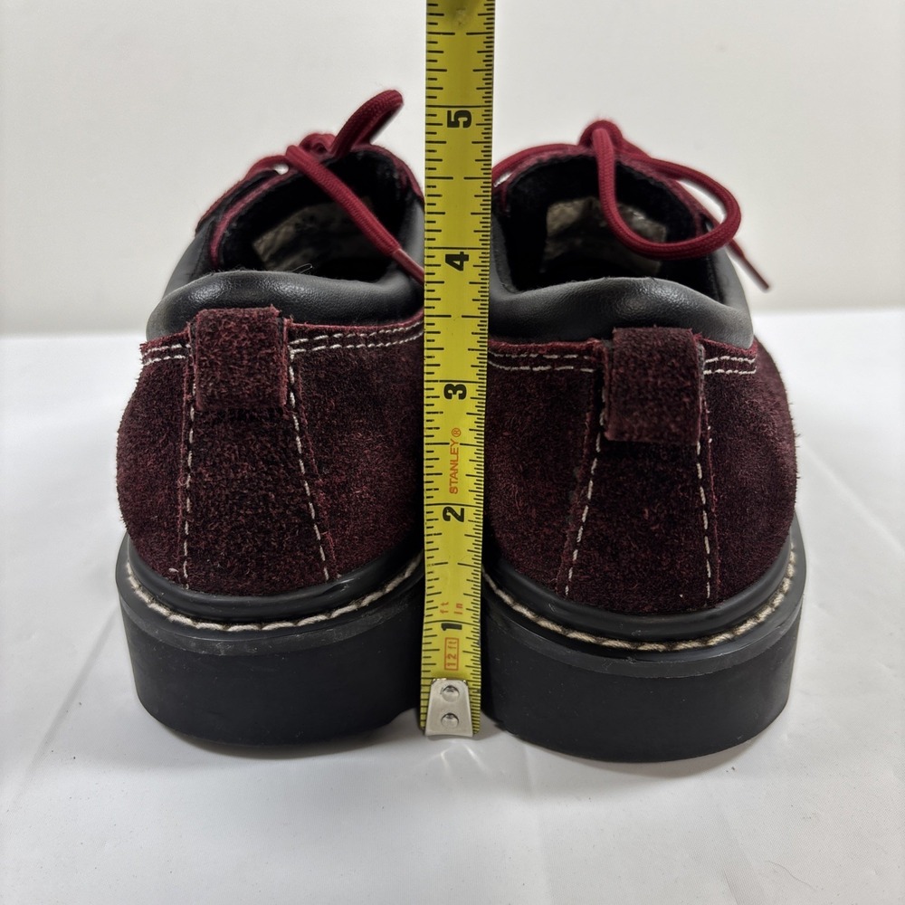 Vintage Arizona Womens 8M Retro 90s Y2K Oxford Burgundy Suede Shoes Chunky RARE - Picture 5 of 11